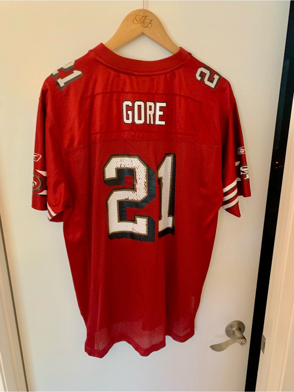SF 49er Reebok Red NFL Authentic Game Jersey - #21 Gore